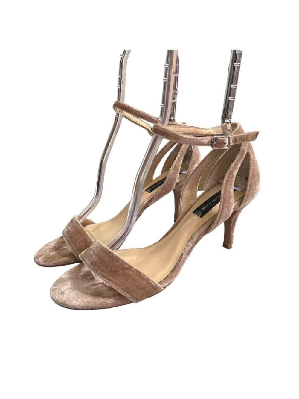 Steven By Steve Madden Blush Valor-V Velvet Heeled Sandal Sz 9.5